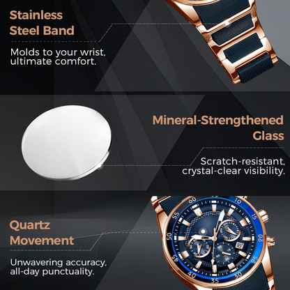 🎁Men's Waterproof Multifunctional Quartz Watch