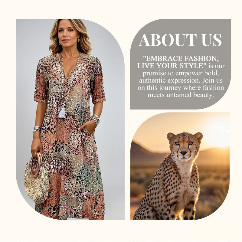 💥Safari Chic Leopard Dress