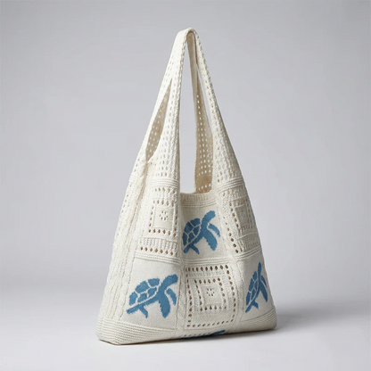 📢📢Turtle Pattern Crochet Tote Bag