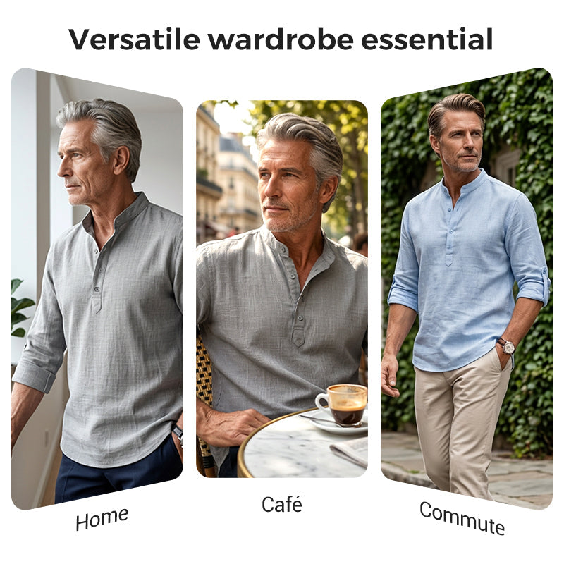 🔥Men's Cotton Linen Casual Long Sleeve Shirt