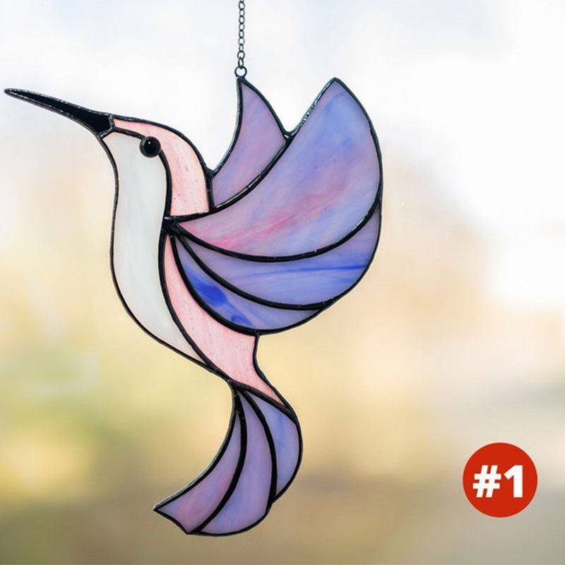 Ukraine Glass Hummingbird Suncatcher