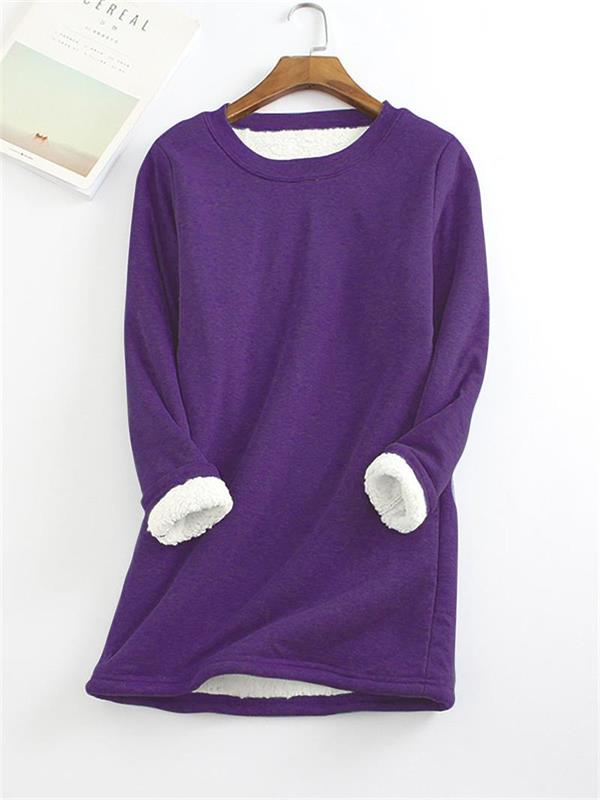 Women's Cotton Round Neck Solid Sweatshirt