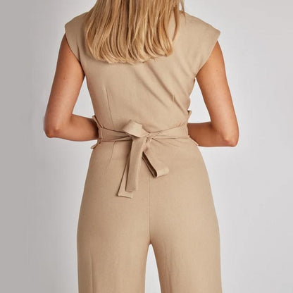 Women's Sleeveless Wide-Leg Jumpsuit