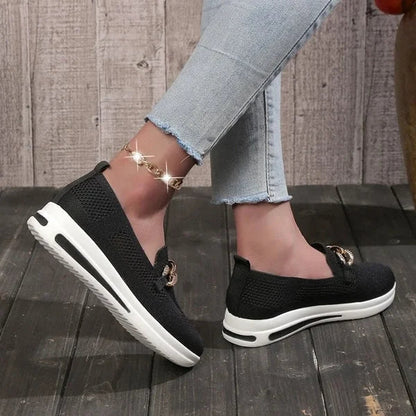 Women's Woven Breathable Casual Wedge Sneakers