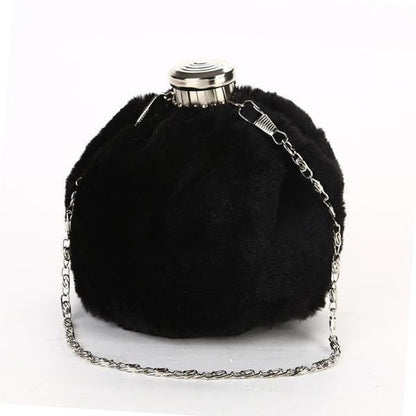 Women Portable Plush Bucket Bag