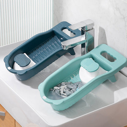 Compact Household Laundry Washboard with a Scrubber