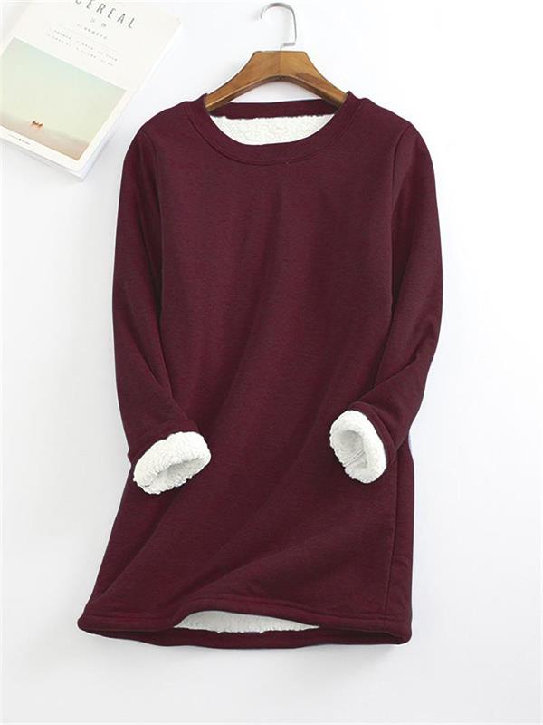 Women's Cotton Round Neck Solid Sweatshirt