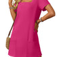 👗Women's Casual Square Neck Pocket Short Sleeve Dress with Pockets💕