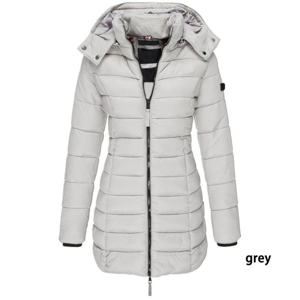 🔥 Winter Women's Mid-length Padded Jacket Warm Solid Color Hooded Jacket