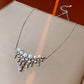 Sparkling Pearl & Teardrop Zircon Pendant Necklace