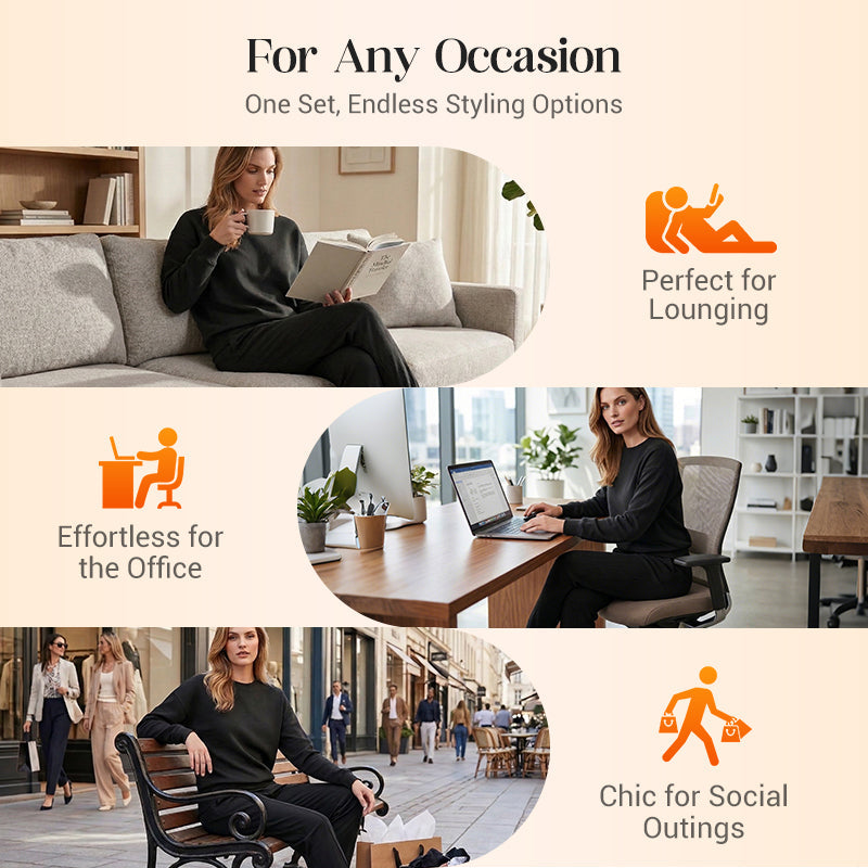 🔥Women's Irregular Hem Top & Casual Pants Set