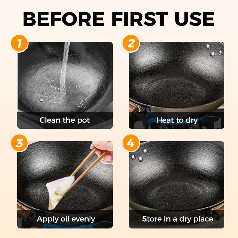 🍳Uncoated Thick Iron Pot