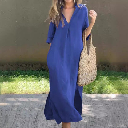 🔥Elegant V-Neck Slit Dress