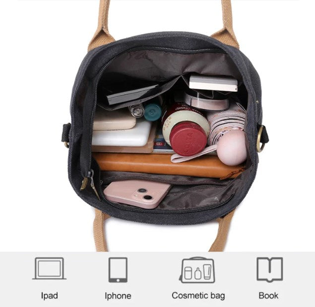 Large Capacity Multi-pocket Waterproof Canvas Bag