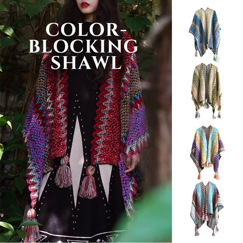 Ethnic Style Knitted Shawl