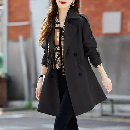 Women's Slimming Mid-Length Lapel Trench Coat