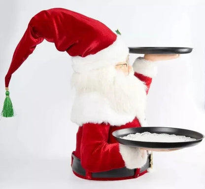 Santa Holdings Tray Figurine