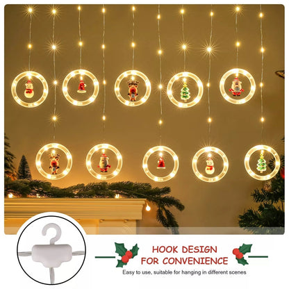 Christmas 3D Curtain String Lights