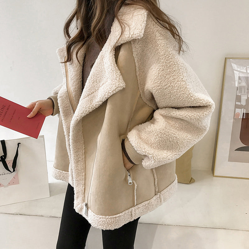 [Warm Gift] Women's Suede Thermal Motorcycle Jacket