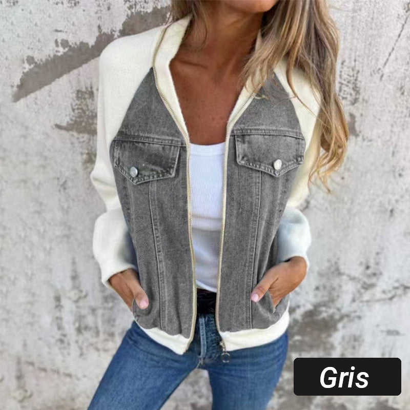 💕Women's Creative Denim Splicing Jacket