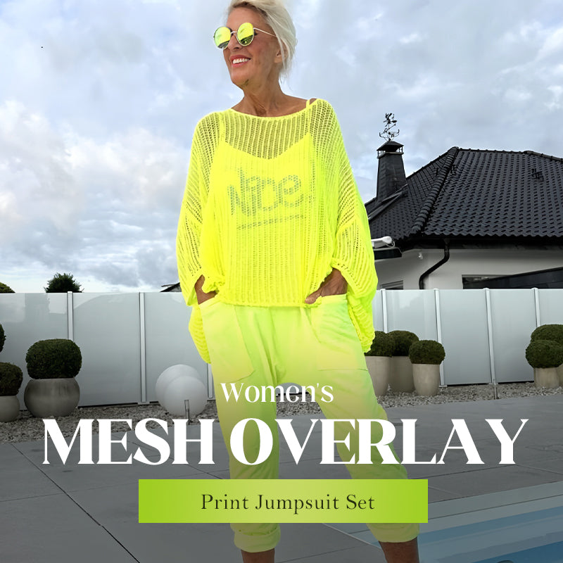 💜Women's Letter Print Jumpsuit + Hollow Smock Leisure Suit