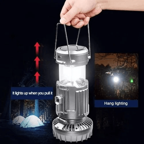Portable Stretchable Solar Lithium Battery Electric Fan + Emergency Light