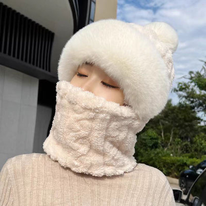 😍HOT SALE🥰 Women's Winter Warm Windproof Plush Scarf Hat