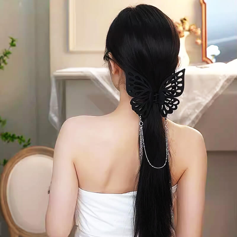 Butterfly Cutout Tassel Large Hair Clip