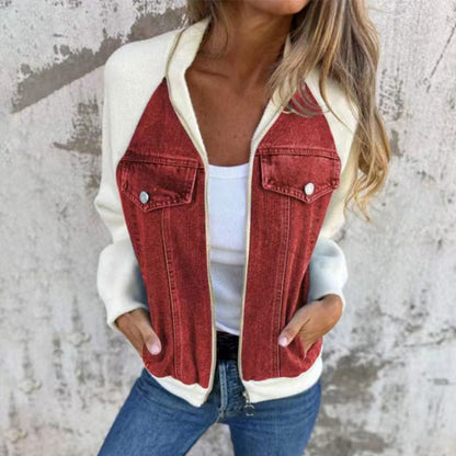 💕Women's Creative Denim Splicing Jacket