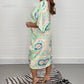 Printed Kimono Midi Dress
