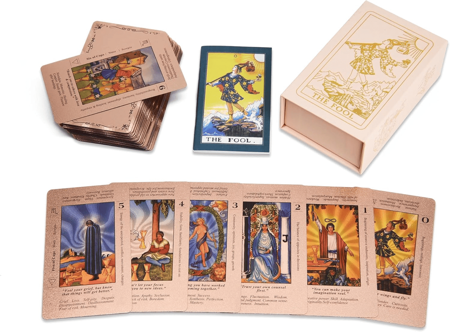 ✨Witchy Cauldron Rose Gold Tarot Cards with Guide Book🔮