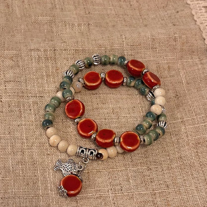 🤩 Vintage Ceramic Beads Bracelet