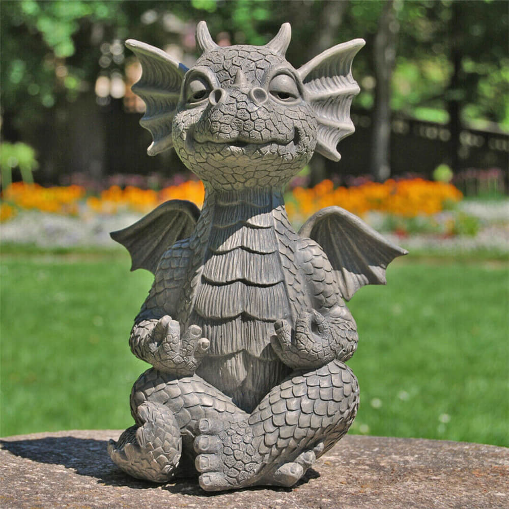 Dragon Meditation Statue in The Yard