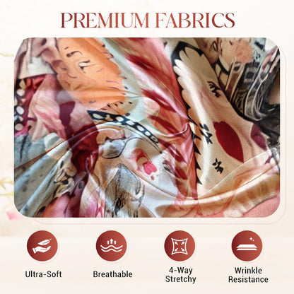 Women's Printed Top & Wide Leg Pants 2-Piece Set