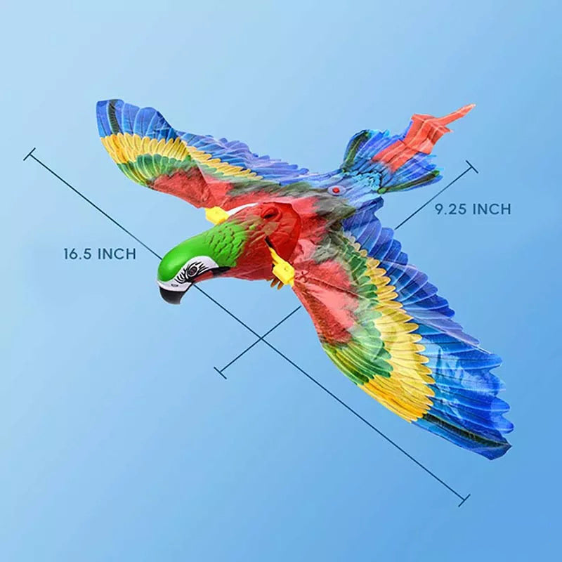 Garden Bird Simulation Interactive Hanging Parrot/Eagle Flying Toy for Cats