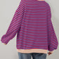Women's Oversized Striped Long Sleeve Pullover