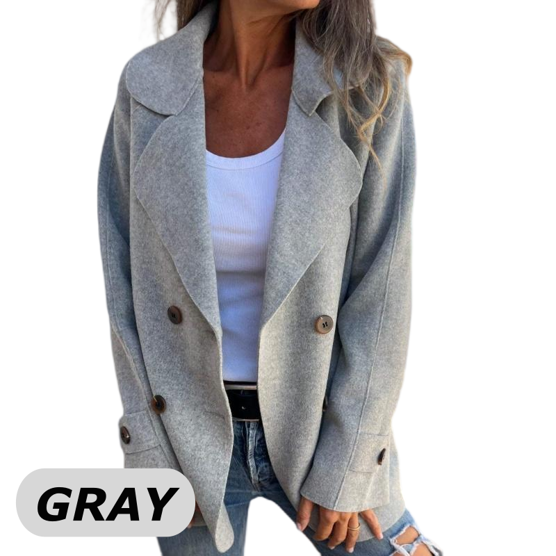 ✨New For Autumn ✨Women's Faux Tweed Casual Lapel Long Sleeve Coat