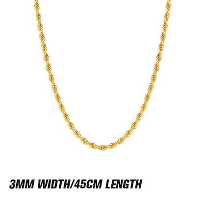 Layered Gold Twist Rope Necklace