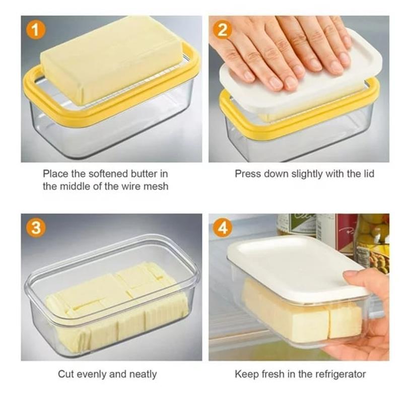 Butter Box With Lid Butter Tray | Cutting Mesh Rectangular Kitchen Airtight Storage Crisper