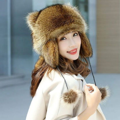 🎁💥Raccoon Tail Fur Parent-Child Plush Hat