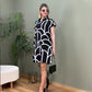 Chic Geometric Pattern V-Neck Dress