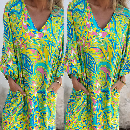 Vibrant Bohemian Printed Maxi Dress