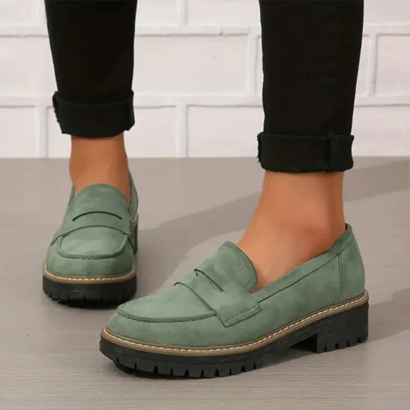 Women's Comfortable Chunky Slip On Platform Loafers