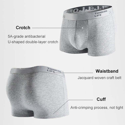 😎Antibacterial Cotton Boxer Briefs [Plus Size]