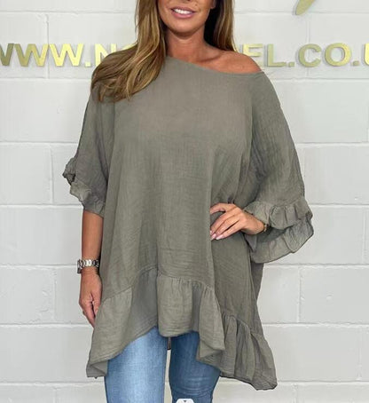 🌸Spring Specials💐 Loose Pleated Off Shoulder Blouses for Women