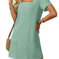 👗Women's Casual Square Neck Pocket Short Sleeve Dress with Pockets💕