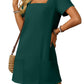 👗Women's Casual Square Neck Pocket Short Sleeve Dress with Pockets💕