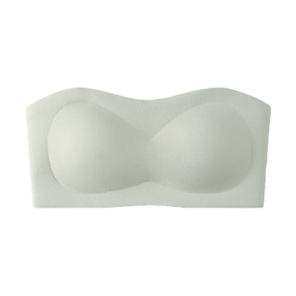 💞Womens Strapless Bras Push Up Bandeau Bra Non Slip Wireless Supportive Padded Bras Seamless Comfortable Tube Jelly Bra