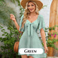 Elegant Deep V Neck Bow-Tie Mini Dress-Very Good Elasticity~