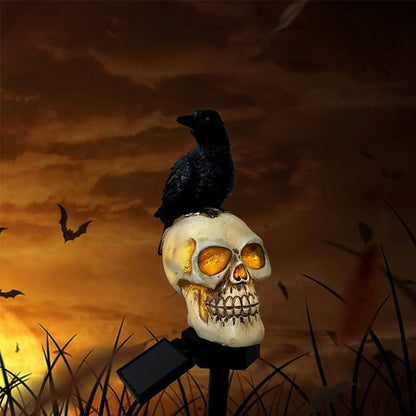 Crow Skull Solar Garden Light